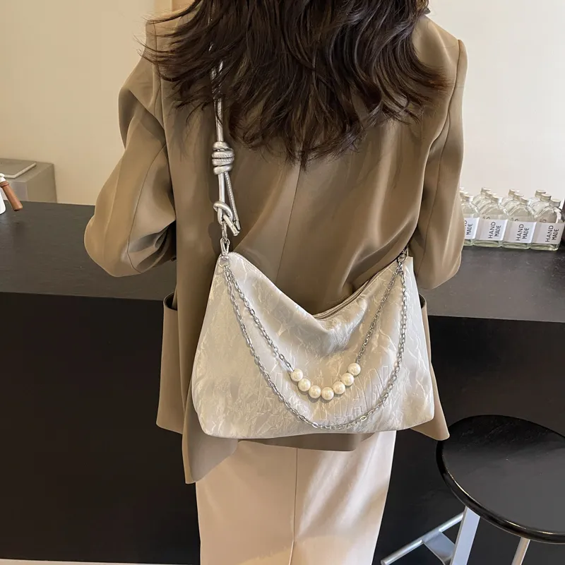 PINK·LAND PU Tote Crossbody Bag Shoulder Bag Women's Silver/Ecru/Green/Black-3