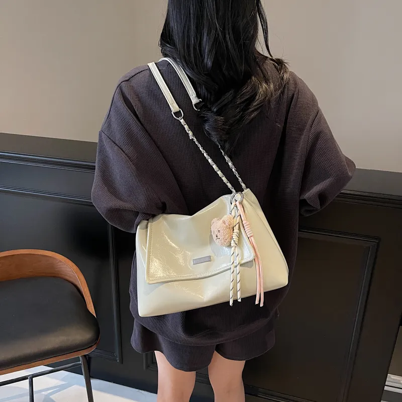 PINK·LAND Pu Shoulder Bag Women's Black/Ecru/Gray/Pink/Khaki-42
