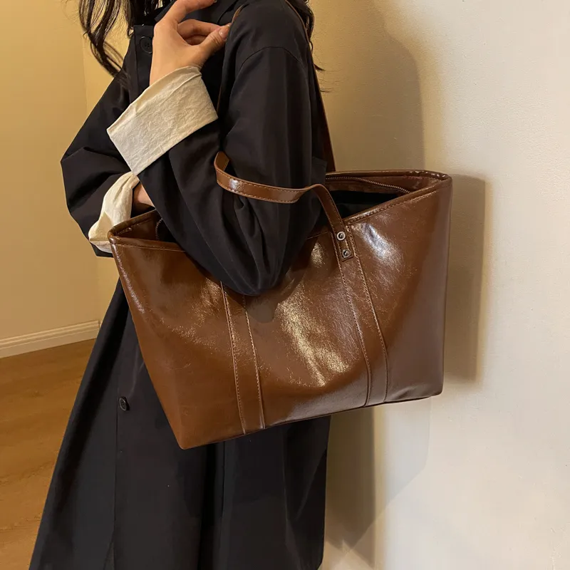 ROSEROOEN PU Tote Handbag Shoulder Bag Regular Women's Brown/Coffee/Black-9