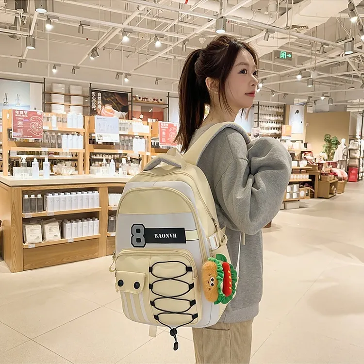 PINK·LAND Nylon Backpack Regular Unisex Multicolor-16