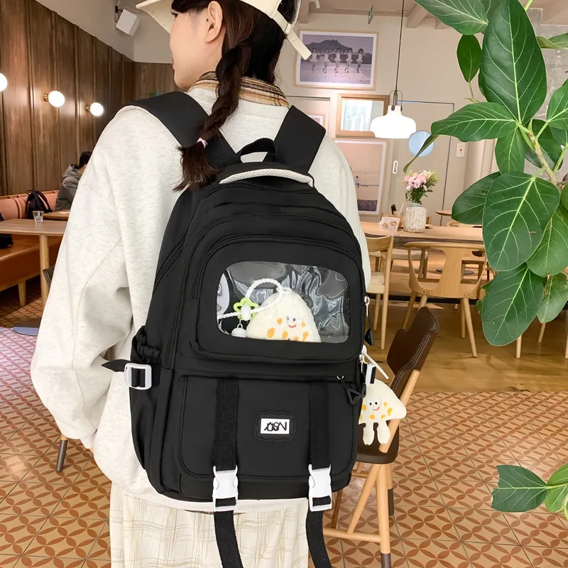 RUIPAI Nylon Backpack Regular Women's Yellow/Ecru/Black/Light Purple/Light Blue-7