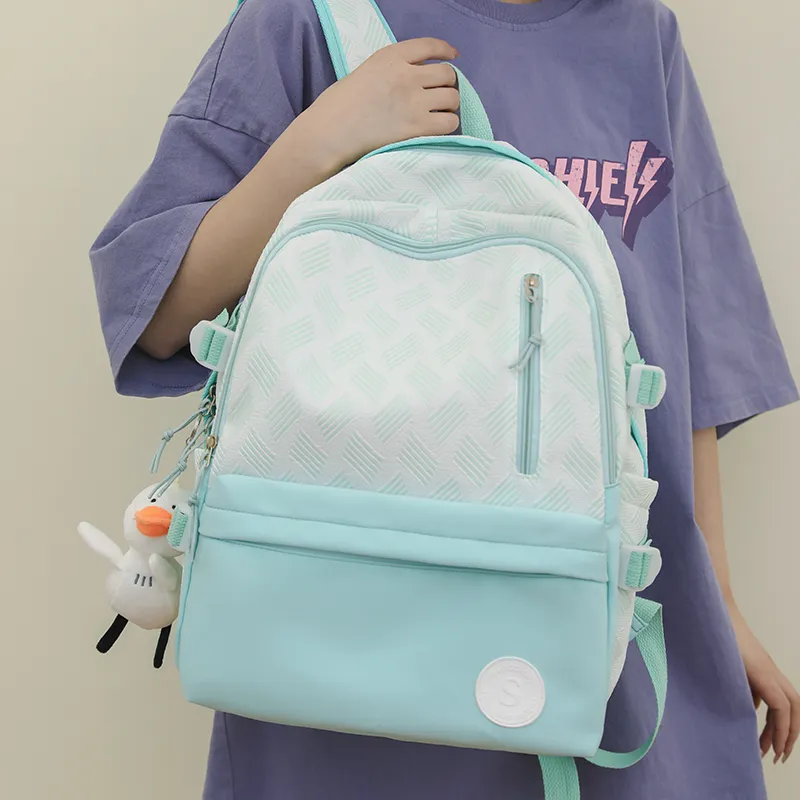 RUIPAI Nylon Backpack Regular Women's Light Purple/Light Green/Light Blue/Pink/Gray-6