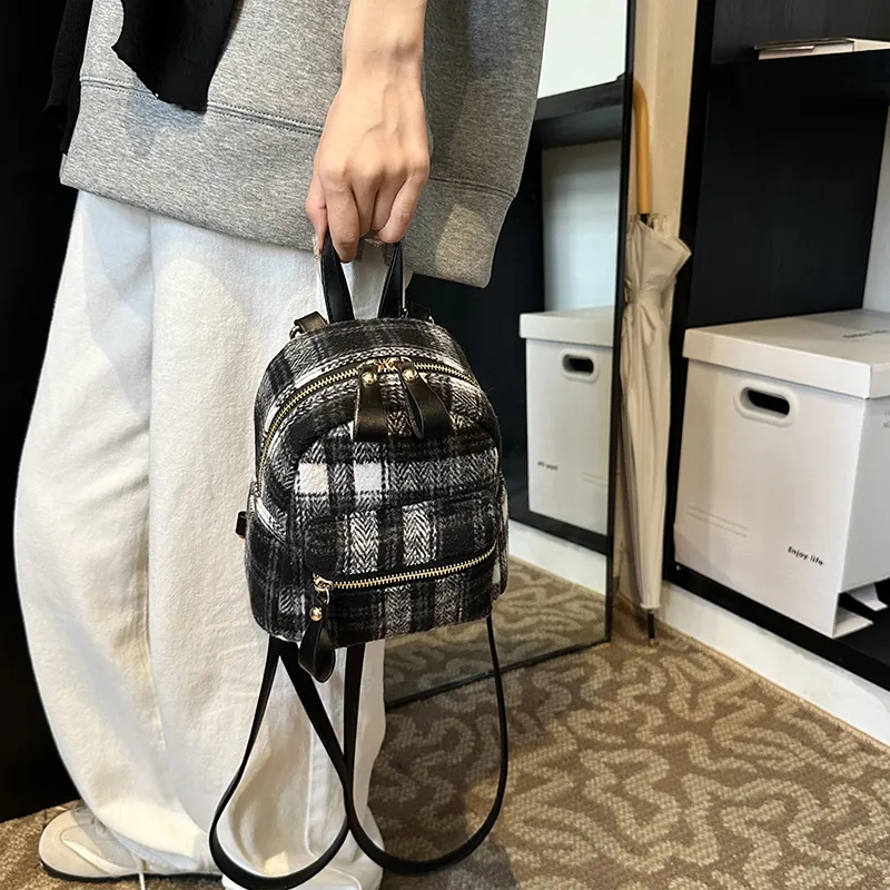 RUIPAI Woolen Backpack Women's Multicolor-2
