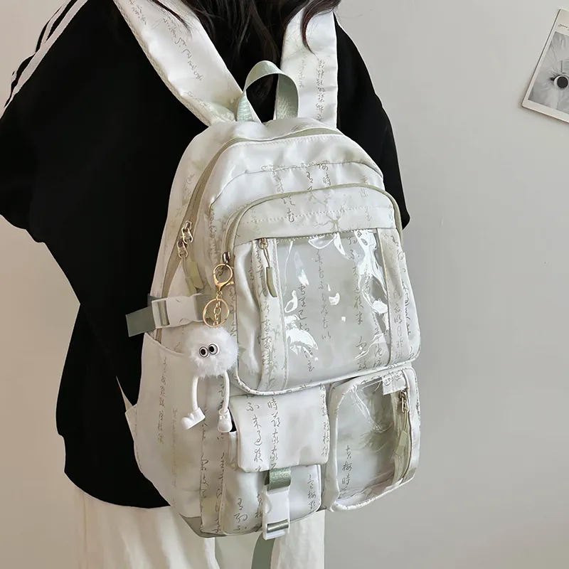 PINK·LAND Nylon Backpack Unisex Multicolor-20