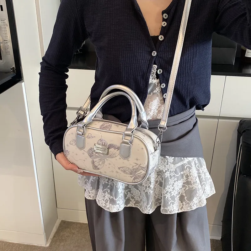RUIPAI PU Crossbody Handbag Regular Women's Silver/Pink-3
