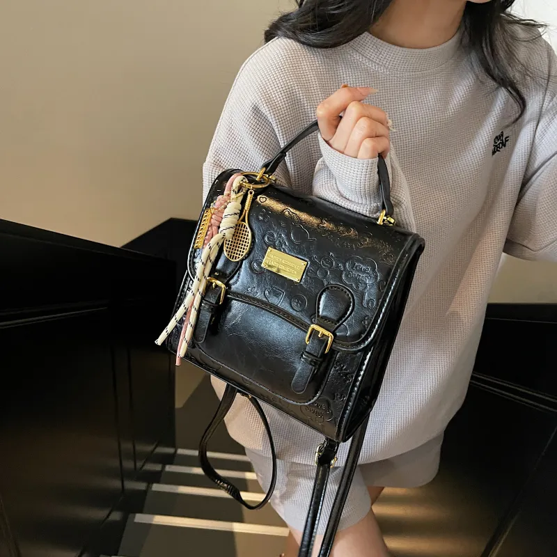 PINK·LAND PU One Shoulder Crossbody Backpack Regular Women's Pink/Blue/Ecru/Black-16