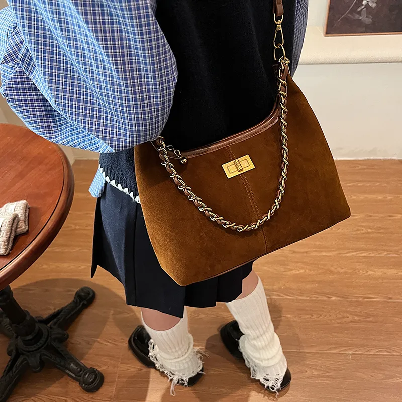 RUIPAI Suede Crossbody Bag, Shoulder Bag Women's Brown/Coffee/Burgundy/Black-2