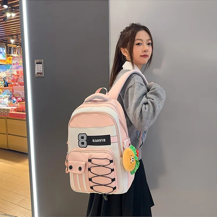 PINK·LAND Nylon Backpack Regular Unisex Multicolor-1