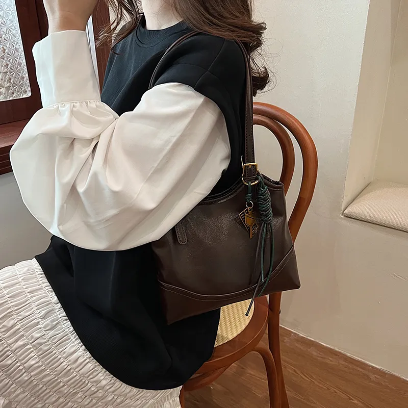 RUIPAI PU Shoulder Bag Regular Women's Black/Coffee/Red/Brown-13