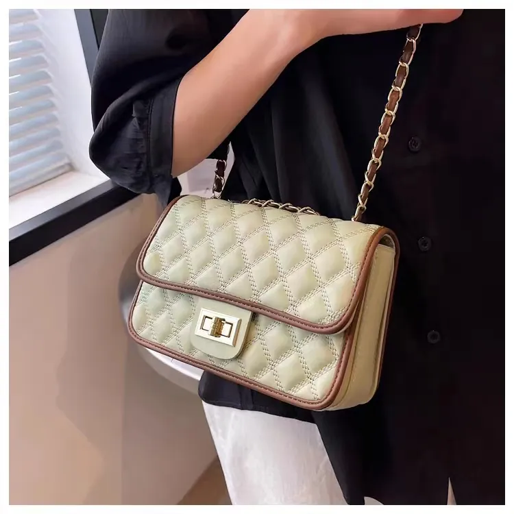 PINK·LAND PU Shoulder Bag Crossbody Bag Regular Women's Black And White/Yellow And Green/Ecru/Brown-13