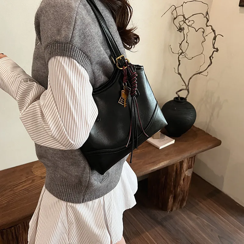 RUIPAI PU Shoulder Bag Regular Women's Black/Coffee/Red/Brown-4