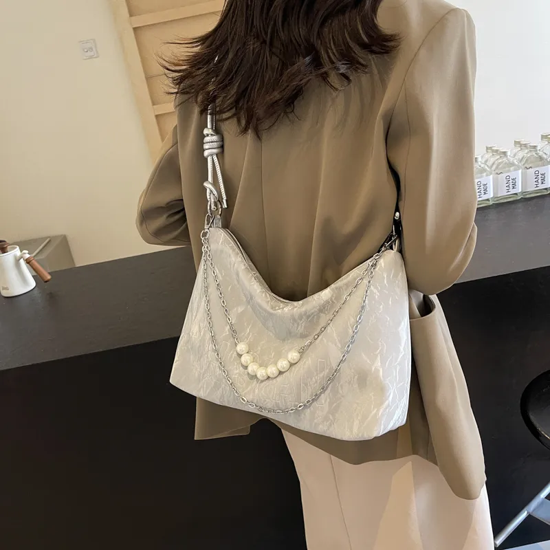 PINK·LAND PU Tote Crossbody Bag Shoulder Bag Women's Silver/Ecru/Green/Black-2
