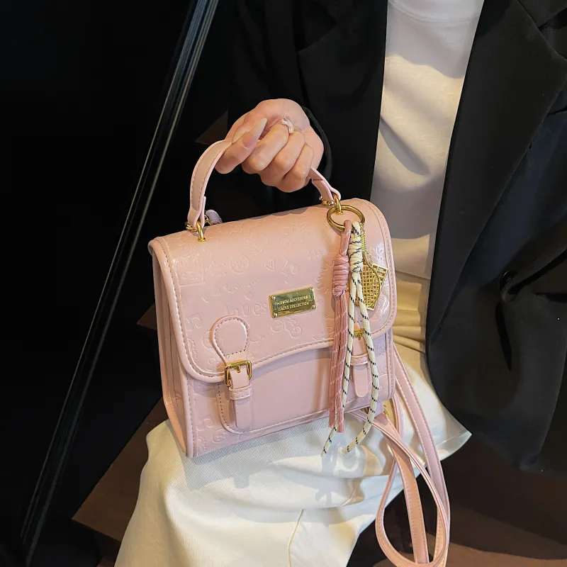 PINK·LAND PU One Shoulder Crossbody Backpack Regular Women's Pink/Blue/Ecru/Black-10