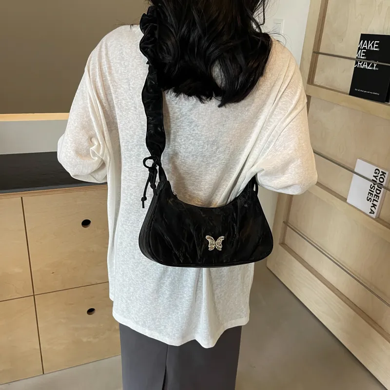 PINK·LAND PU Shoulder Bag Women's Ecru/Silver/Green Black-21