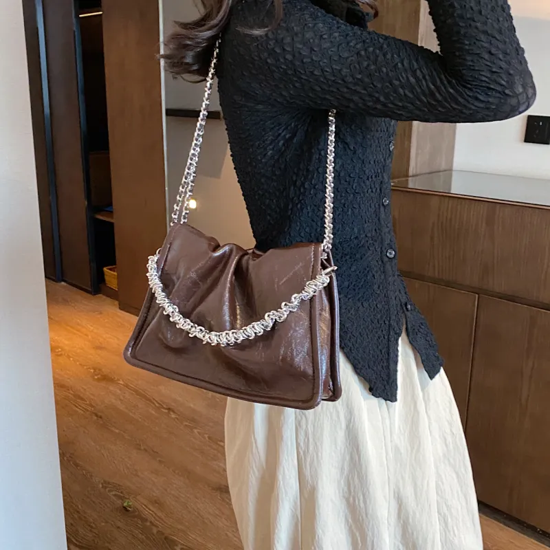 PINK·LAND Pu Material Shoulder Bag Handbag Shoulder Bag Crossbody Bag Regular Women's Black/Qiang/Silver/Havana-17