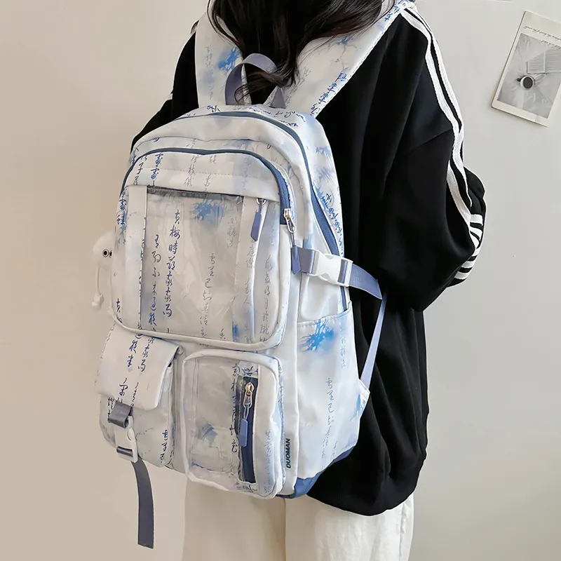 PINK·LAND Nylon Backpack Unisex Multicolor-27