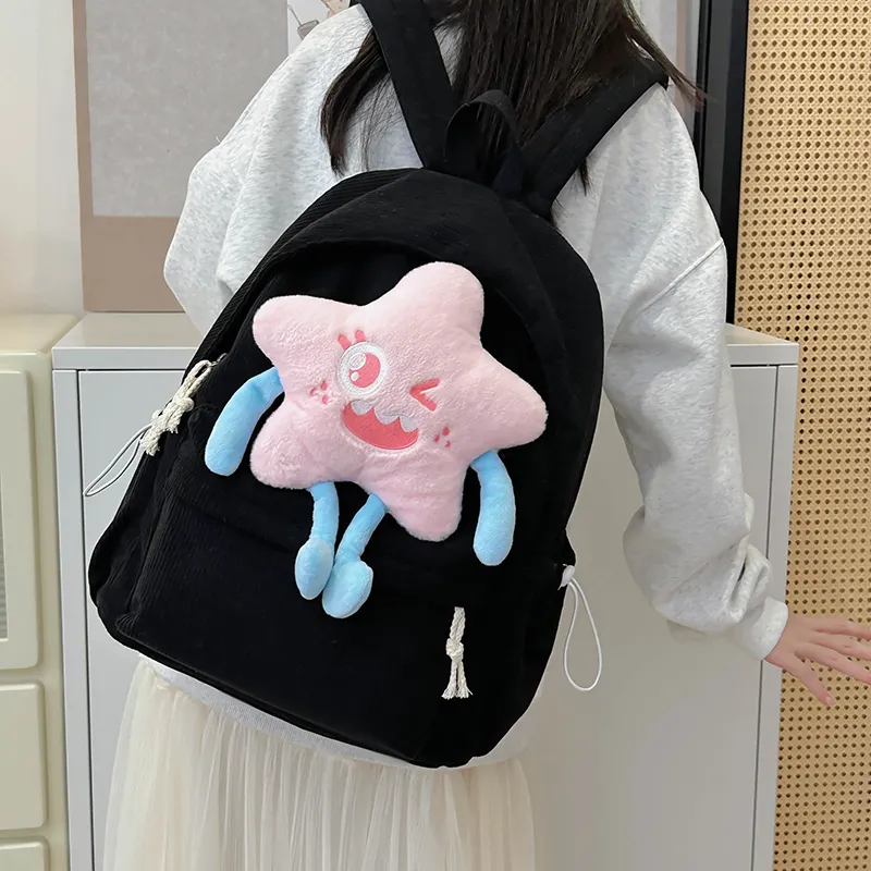 PINK·LAND Nylon Backpack Medium Size Women's White/Pink/Green/Yellow-14