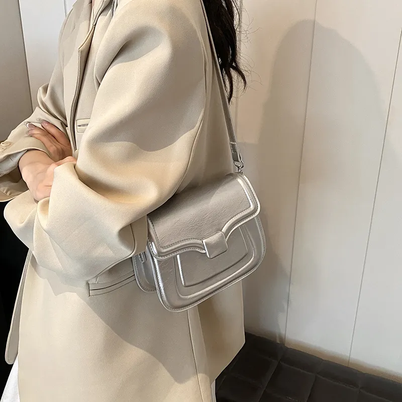 RUIPAI PU Shoulder Bag Regular Women's Silver/White/Blue/Black-4