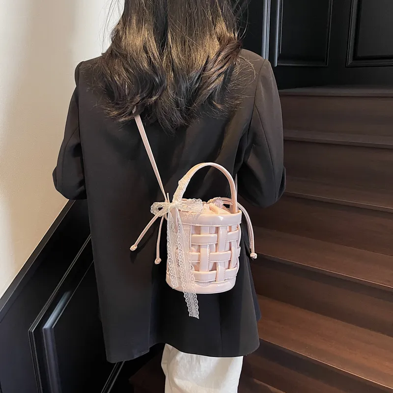 RUIPAI PU Bucket Bag Handbag Women's Black/Ecru/Blue/Silver/Pink-35