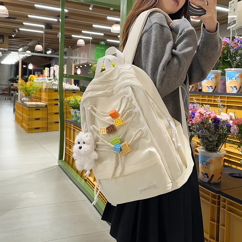 RUIPAI Nylon Backpack Women's Black/Pink/White/Yellow/Blue-9