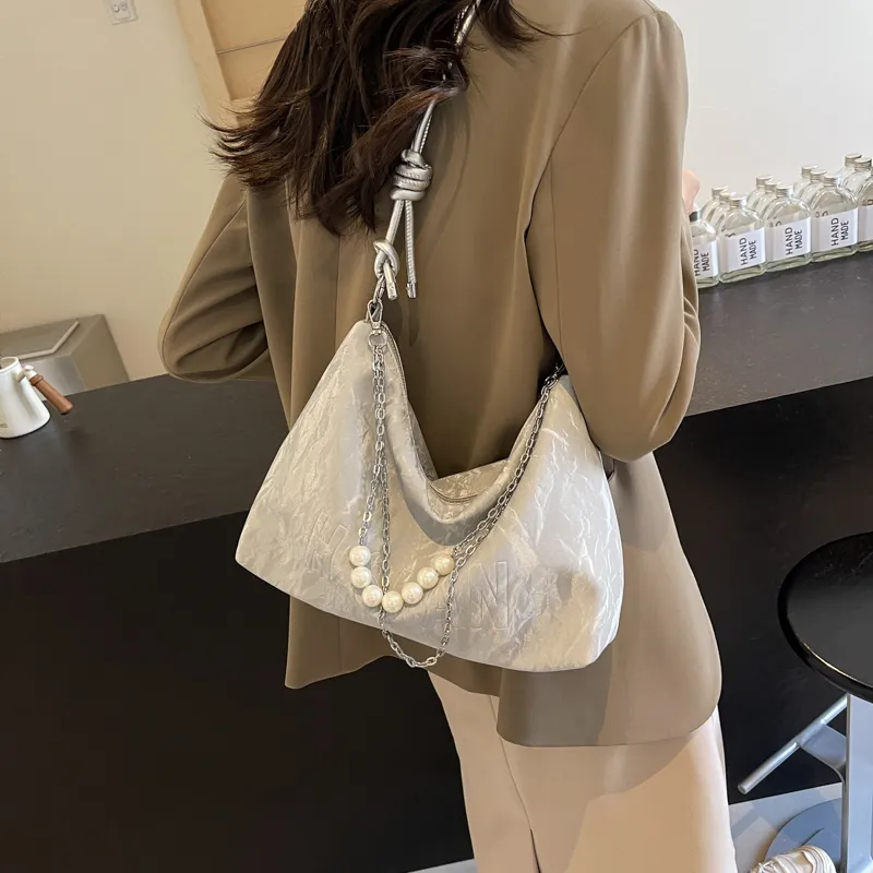 PINK·LAND PU Tote Crossbody Bag Shoulder Bag Women's Silver/Ecru/Green/Black-4