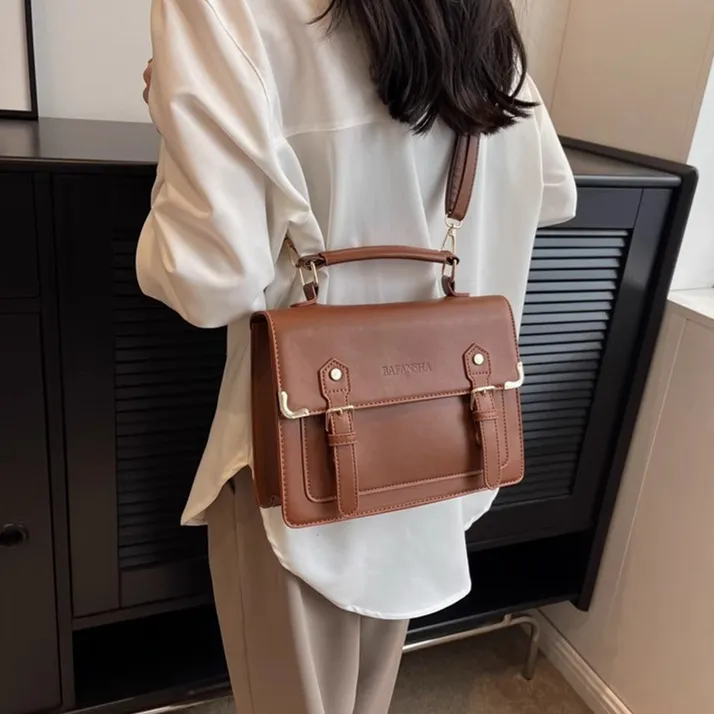 PINK·LAND PU Backpack One Shoulder Handbag Regular Women's Black/Light Brown/Coffee-8