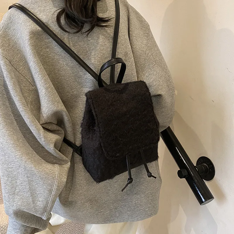 RUIPAI Woolen Backpack Women's Gray/Black-11