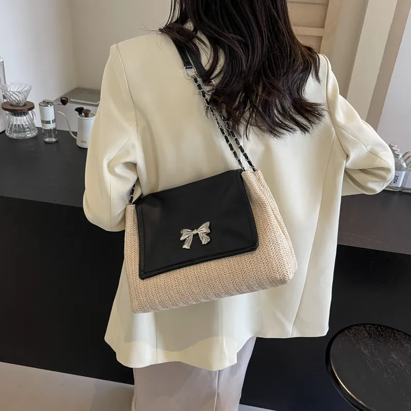 PINK·LAND Straw Woven Shoulder Bag Regular Women's Multicolor-5