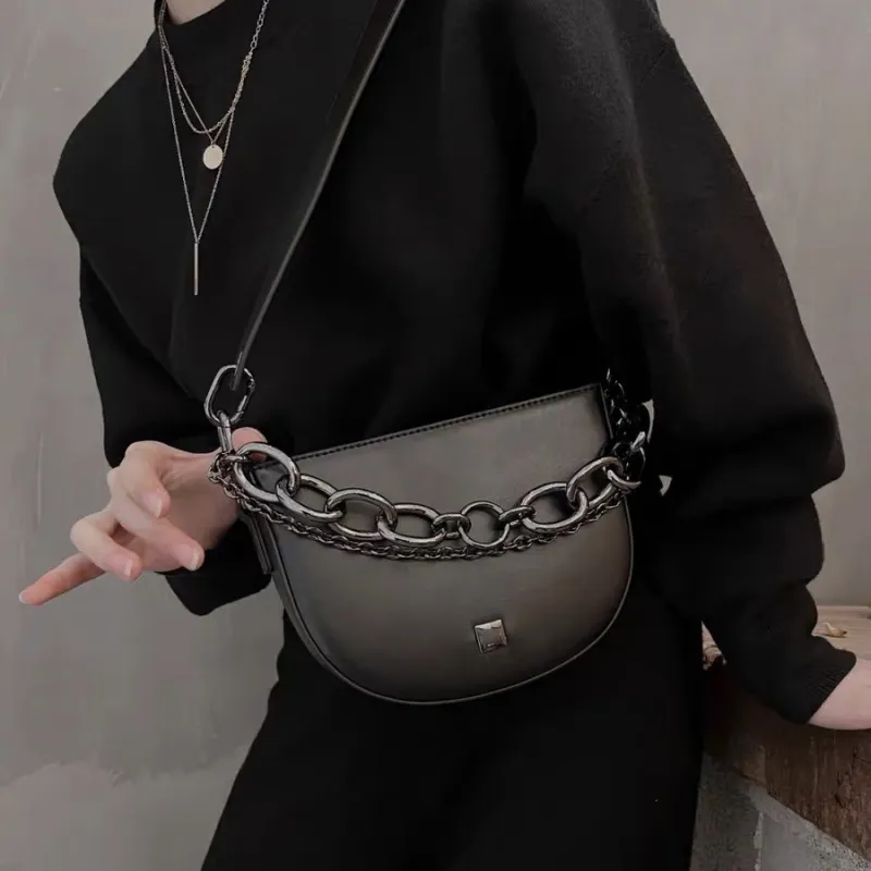 PINK·LAND PU Crossbody Bag Regular Women's Black-1