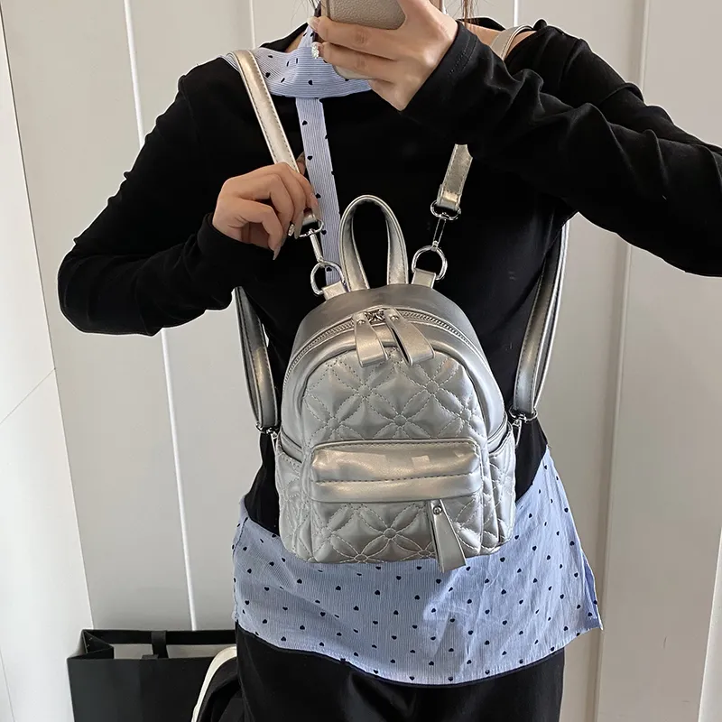 RUIPAI PU Backpack Women's Silver/Black/Yellow/White-5