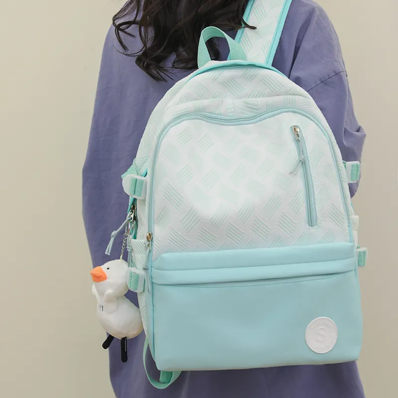 RUIPAI Nylon Backpack Regular Women's Light Purple/Light Green/Light Blue/Pink/Gray-5
