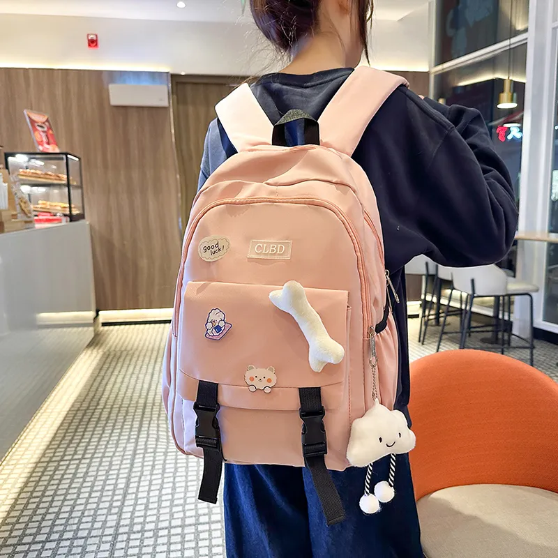 RUIPAI Nylon Backpack Regular Unisex Black/Pink/Blue/Purple-16