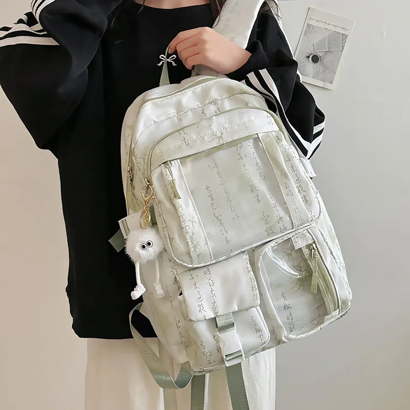 PINK·LAND Nylon Backpack Unisex Multicolor-16