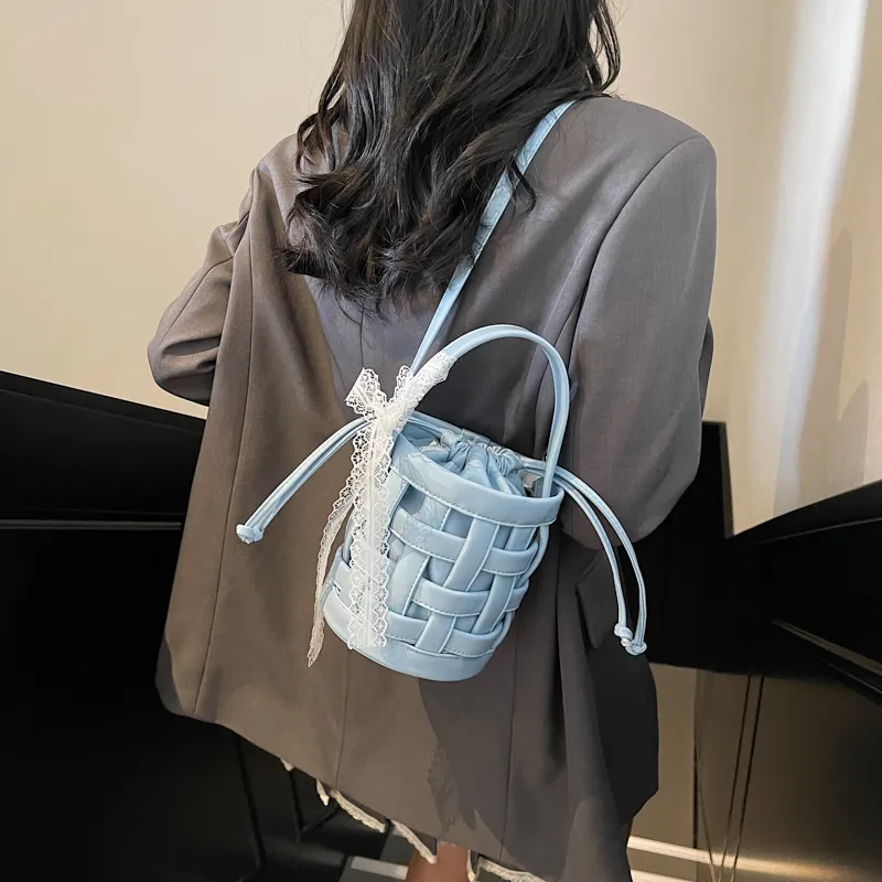 RUIPAI PU Bucket Bag Handbag Women's Black/Ecru/Blue/Silver/Pink-20