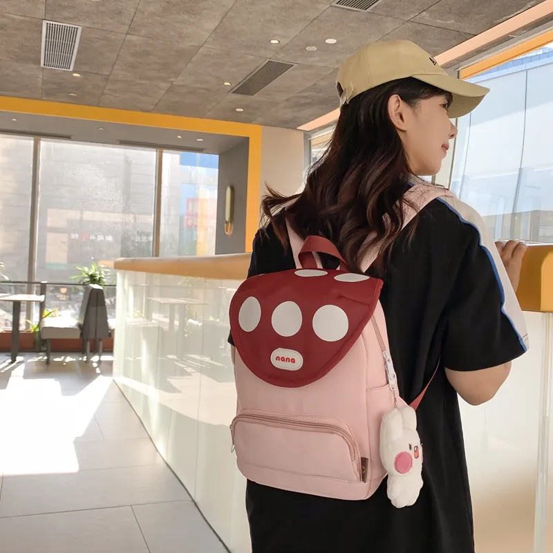 PINK·LAND Nylon Backpack Regular Women's Black/Pink/White/Green/Purple-13
