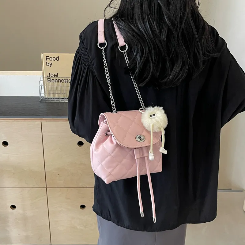 PINK·LAND PU Backpack Women's Silver & Pink/Pink/Ecru/Black/Black & Pink/Blue-23