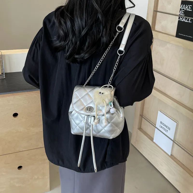 PINK·LAND PU Backpack Women's Silver & Pink/Pink/Ecru/Black/Black & Pink/Blue-12