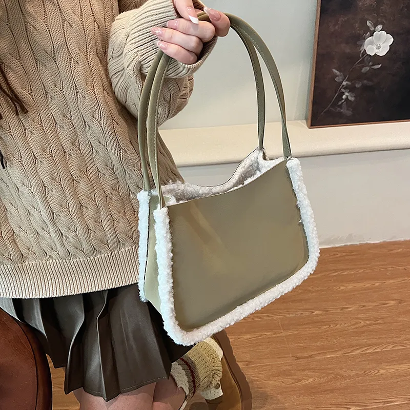 RUIPAI Suede Handbag, Shoulder Bag Regular Women's Brown/Coffee/Caramel/Green-23