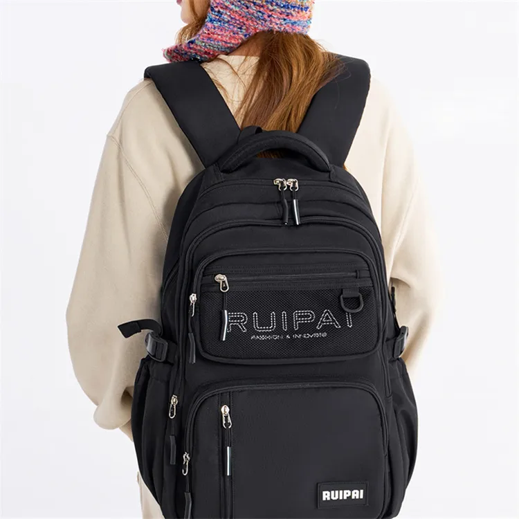 RUIPAI Fabric Backpack Unisex Purple Gray/Black/Ecru/Army Green-5