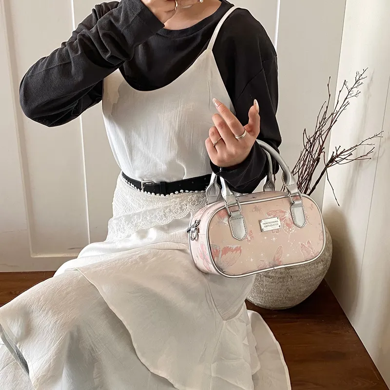 RUIPAI PU Crossbody Handbag Regular Women's Silver/Pink-13