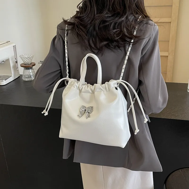 RUIPAI PU Shoulder Bag Regular Women's Silver/Ecru/Pink/Black-8