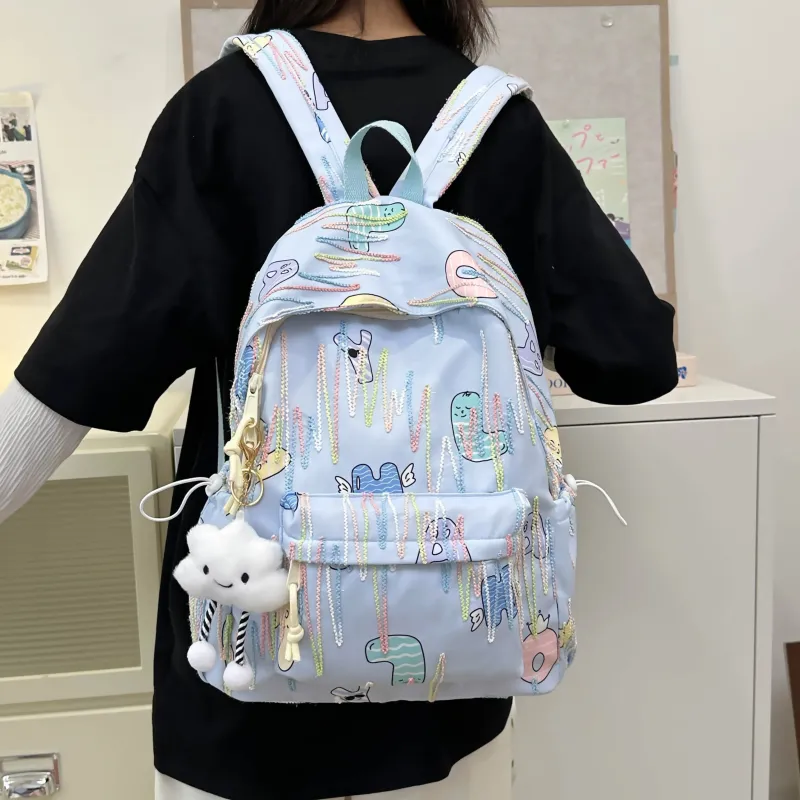 PINK·LAND Nylon Backpack Women's Multicolor-4