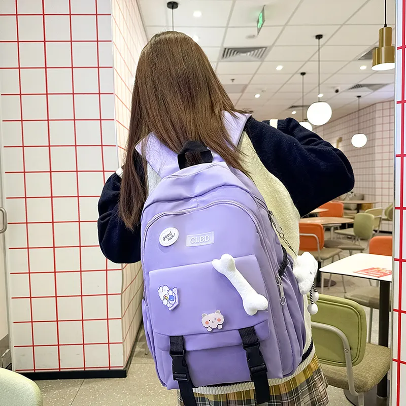 RUIPAI Nylon Backpack Regular Unisex Black/Pink/Blue/Purple-6