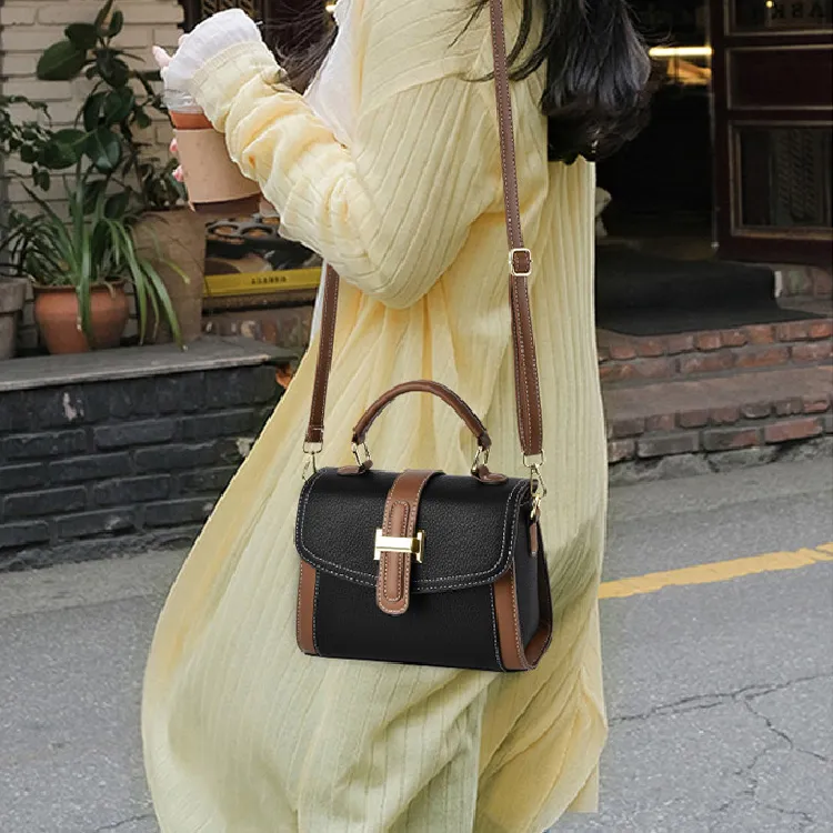PINK·LAND PU Shoulder Bag, Handbag Regular Women's Plaid Coffee/Plaid Coffee/Black/Khaki/Blue/Ecru/Earth Yellow-4