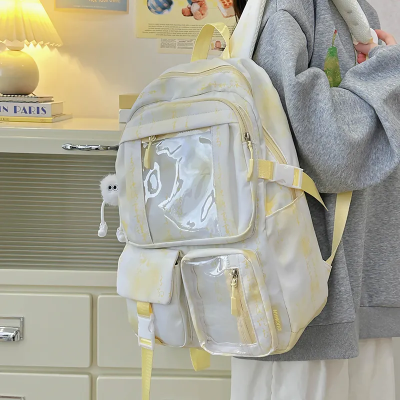 PINK·LAND Nylon Backpack Unisex Multicolor-12