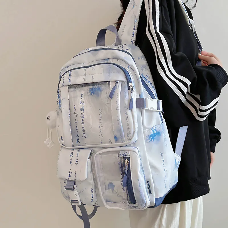 PINK·LAND Nylon Backpack Unisex Multicolor-25