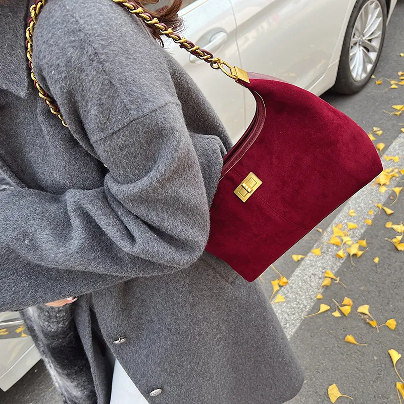 RUIPAI Suede Crossbody Bag, Shoulder Bag Women's Brown/Coffee/Burgundy/Black-14