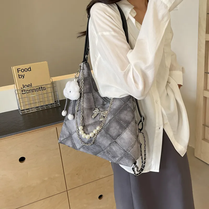 PINK·LAND PU Crossbody Bag Shoulder Bag Women's Dark Tea/Blue/Ecru/Pink-4