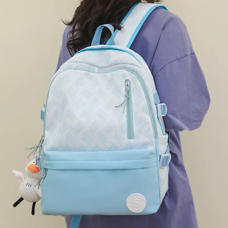 RUIPAI Nylon Backpack Regular Women's Light Purple/Light Green/Light Blue/Pink/Gray-9