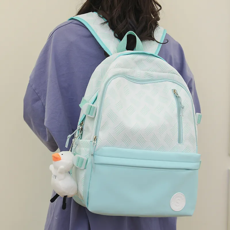 RUIPAI Nylon Backpack Regular Women's Light Purple/Light Green/Light Blue/Pink/Gray-7